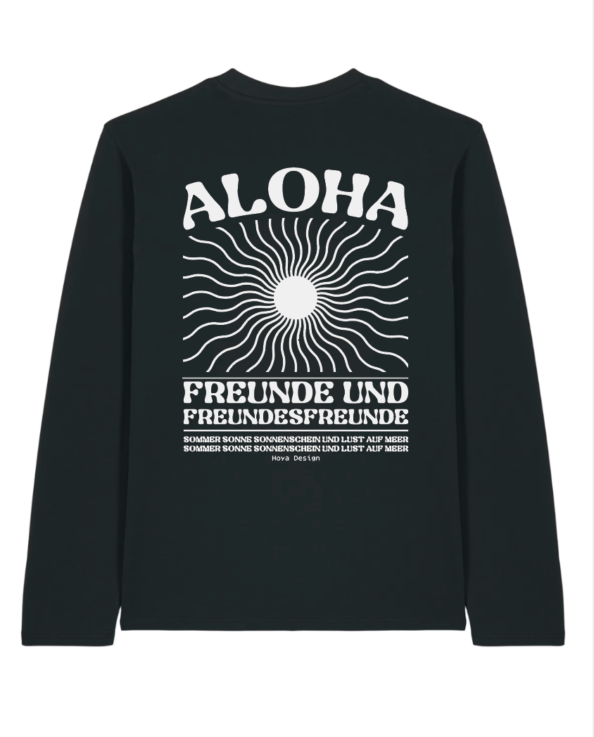 Aloha Longsleeve Schwarz/Weiß